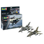 KIT PARA MONTAR REVELL MODEL SET TORNADO TWIN PACK 50TH ANNIVERSARY PANAVIA TORNADO 1/72 274 PEÇAS COMPLETO COM TINTAS COLA E PINCEL REV 63801